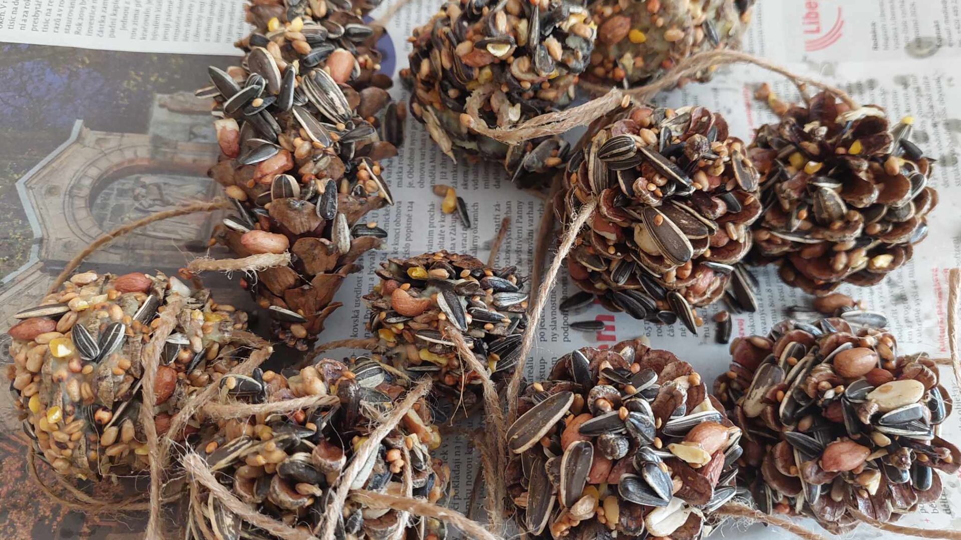 Krmítka ze šišek stromů