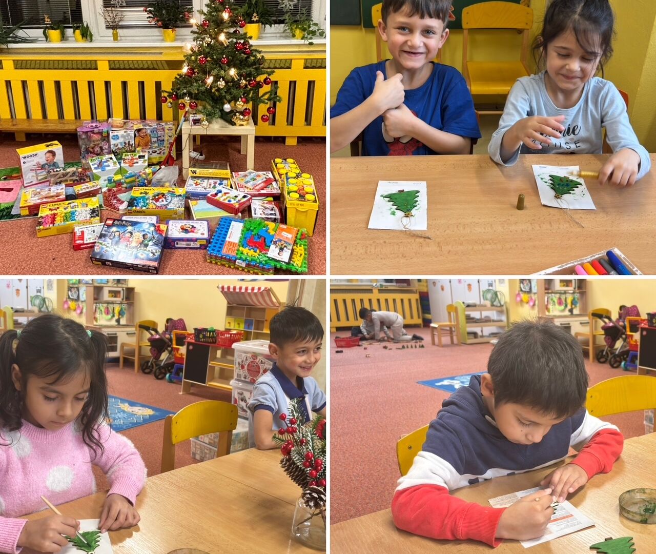 Vánoční vyrábění dřevěných ozdob na stromeček, vánoční nadílka od Ježíška 