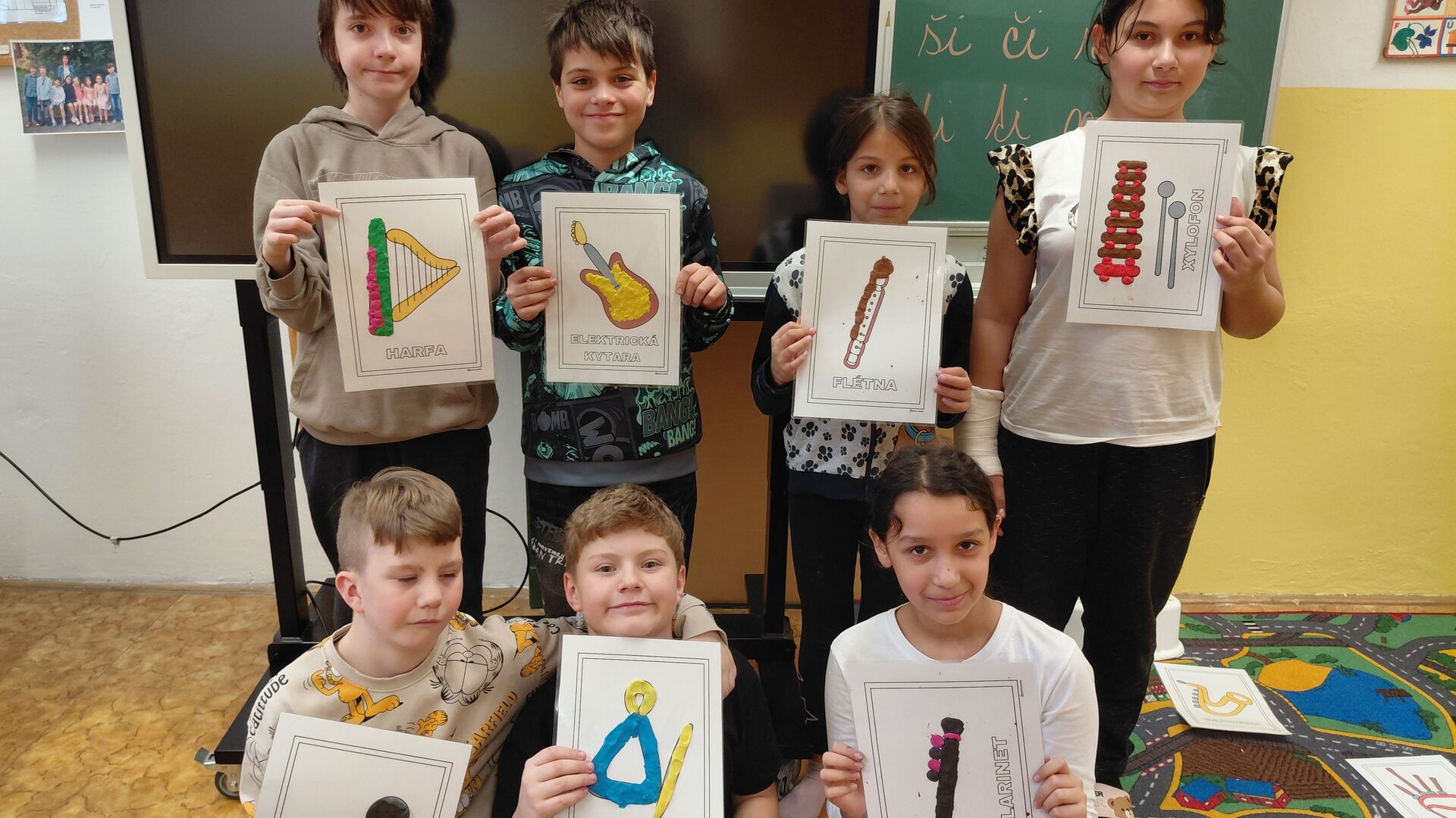 Hudební nástroje z modelíny 