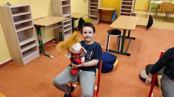 Ranní kruh - tentokrát nás vítá Kubík :)